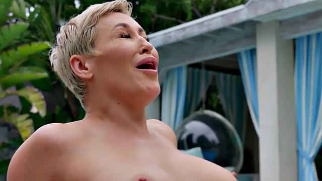 Stepmom with glasses and tattoos goes wild after catching stepson in the act