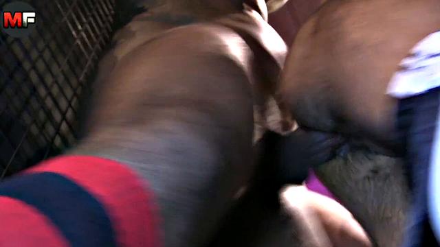 Interracial threesome with two black cocks vs a greedy white ass - The fucking dressing room