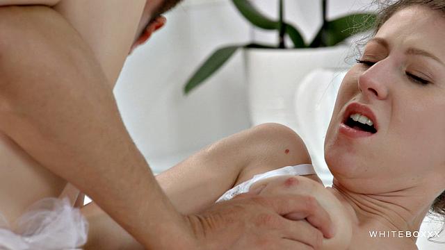 Hot couple with a beautiful brunette