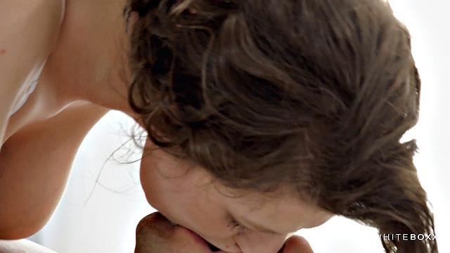 Hot couple with a beautiful brunette