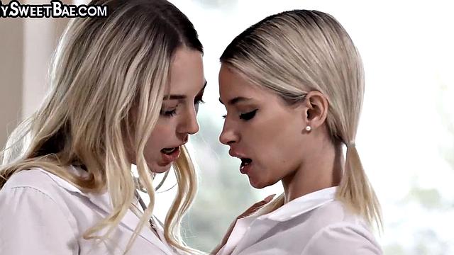 21yo slut enjoys eating BFF's pussy while fingering