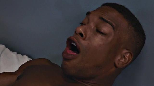 Black stud receives bj before bareback in doctors office