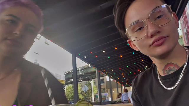 Amateur licks and fingers GFs hairypussy at home