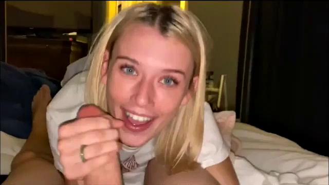 Gorgeous Blonde Girlfriend's Blowjob