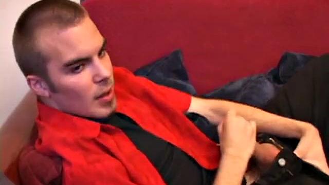 Jasper begins his solo jack off scene teasing us about doing something he never thought he would do. He jerks off for a while before he does that special thing. But when he does it, wow does this boy cum.