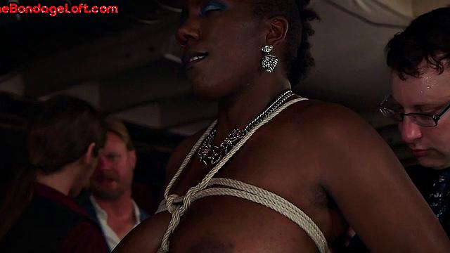 BDSM public anal MILF fucked in group voyeur session