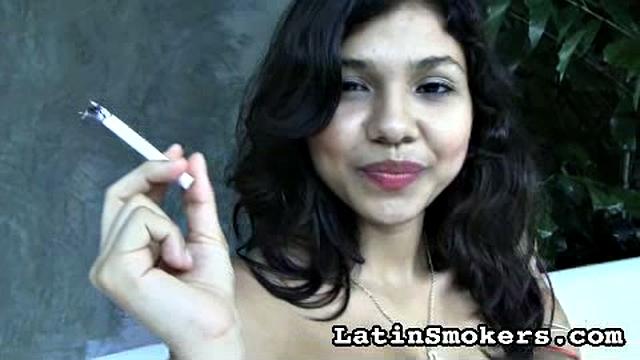 Angelic Latina Babe Inhales