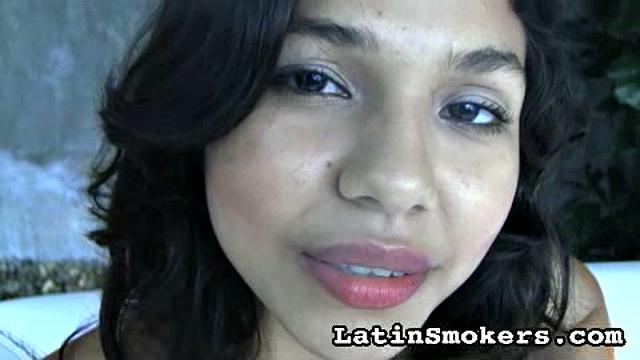 Angelic Latina Babe Inhales
