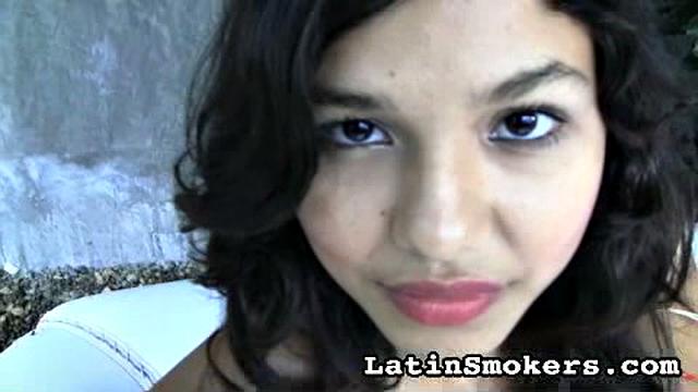 Angelic Latina Babe Inhales