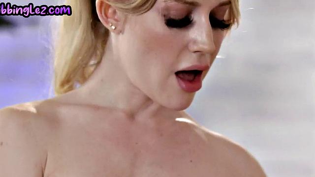 Lez babe scissoring and fingering after washing the car