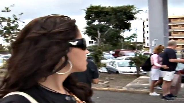 Public babe smashed by big white dick outdoors in pussy