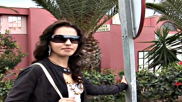 Public babe smashed by big white dick outdoors in pussy