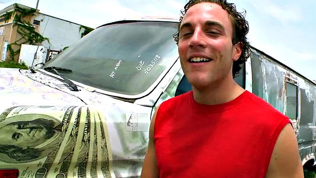 Black bottom fucked by white cock outdoors for cum