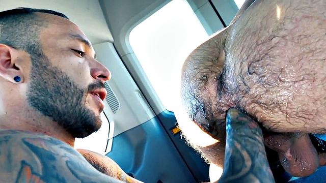 Fisted gaydaddy rimmed and fisted in van by BF