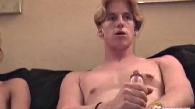 In this video we are treated to straight buddies jacking off side-by-side.  Junior, now 20, has done a few solo jerk off scenes for Auntie Bob.