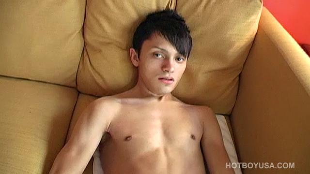 Sexy Latin boy Diego Starr is back for a second jerk off solo session. This adorable 18 year old with the 7 inch cock gets naked again and strokes one out, this time hitting his own face when he cums.