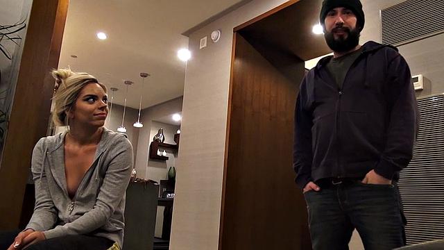 Petite beauty drilled hard in anal by big white dick