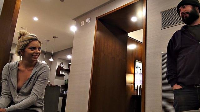 Petite beauty drilled hard in anal by big white dick