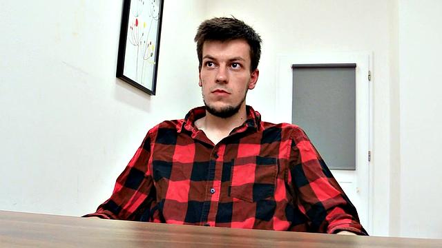 Pulled amateur Twink riding stranger's cock in public