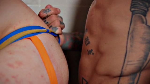 Dirty gay fucks perverted stud in the ass in doggystyle