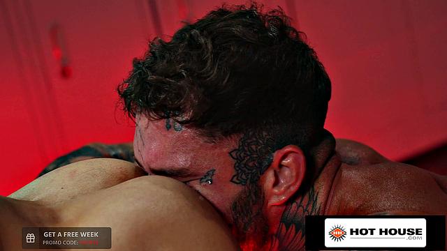 HotHouse - Red Hot Tattooed Hunk Shoves His Cock Into Sweaty Jock's Tight Ass