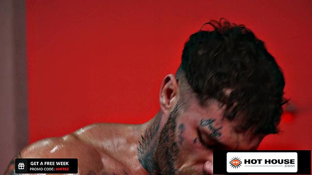 HotHouse - Red Hot Tattooed Hunk Shoves His Cock Into Sweaty Jock's Tight Ass