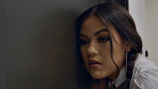 Office secretaries suck cock and get pussypounded in threesome