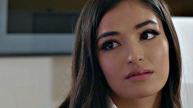 Office secretaries suck cock and get pussypounded in threesome