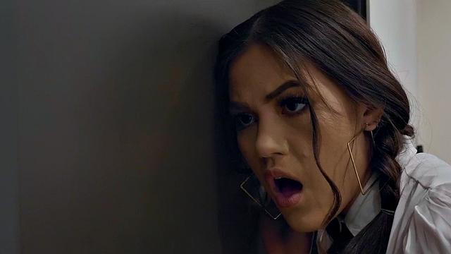 Office secretaries suck cock and get pussypounded in threesome