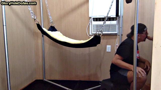 Gloryhole dirty gay fucked in ass by big white dick