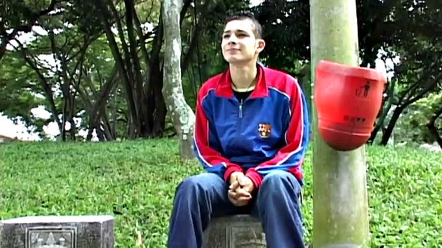 Anderson picks Lucas in the park for some afternoon fun. The two make out, as clothes hit the floor. Lucas gives Anderson a blow job, then finds himself on the receiving end.