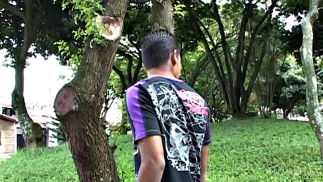 Anderson picks Lucas in the park for some afternoon fun. The two make out, as clothes hit the floor. Lucas gives Anderson a blow job, then finds himself on the receiving end.