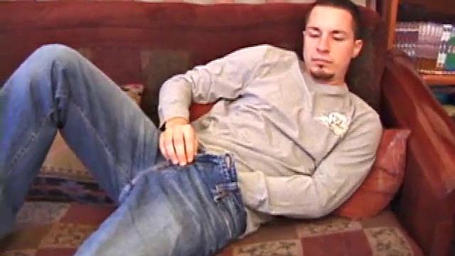 Foster Bailey loads a porn video, strips naked and works up a boner. His toned muscles ripple with every movement, as he fondles and strokes with determination, keeping his control.