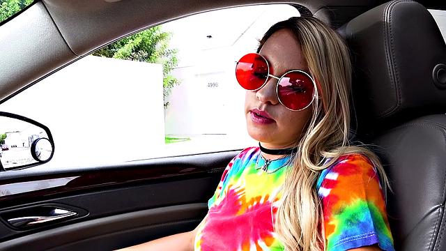 Watch GF Cheat with driver & get her tight pussy stretched in reverse cowgirl