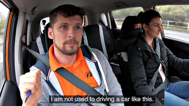 Amateur driving babe public fucked in car by tutor