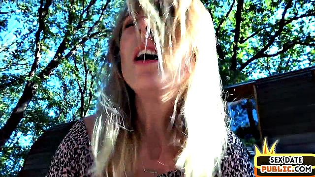 Public amateur POV fucked outdoor after car blowjob