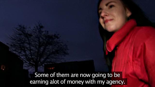 Brunette Takes A Stranger's Hot Cumshot Thinking He's A Talent Agent