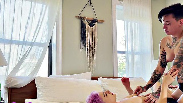 Inked f2m licked by her lover