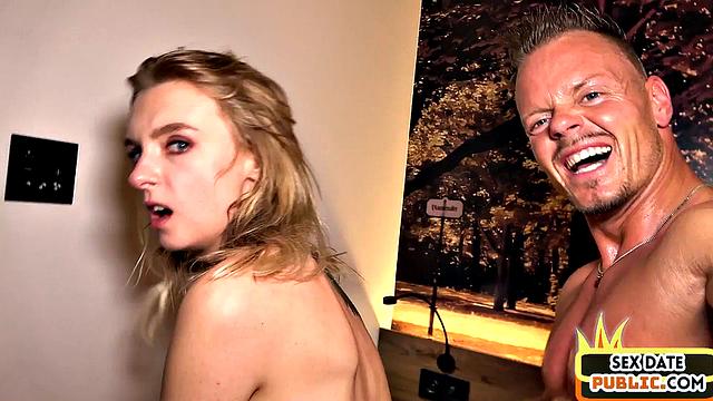 German amateur cutie gets fucked on sex date in hotel room