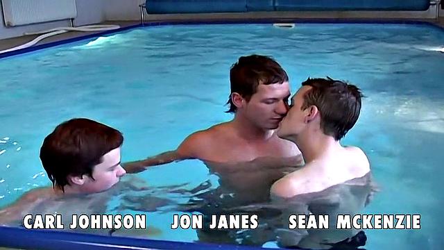 3 Boys Eager for Cock by the Pool - Sean McKenzie, Jon Janes & Carl Johnson