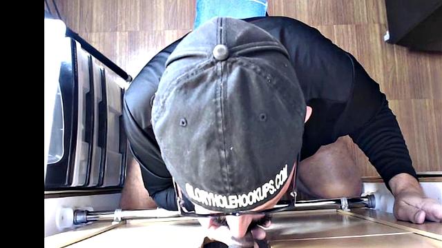 Gloryhole IR DILF barebacked by amateur till cum in mouth