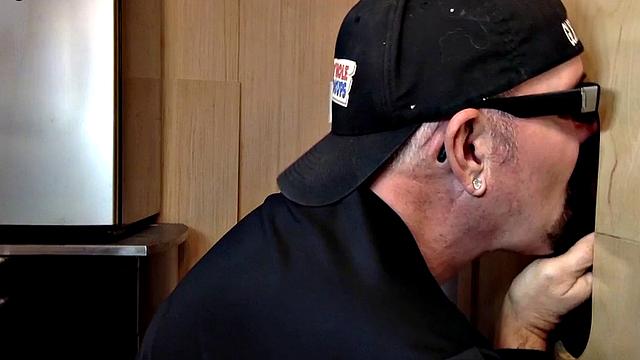 Gloryhole IR DILF barebacked by amateur till cum in mouth