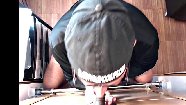 Gloryhole IR DILF barebacked by amateur till cum in mouth