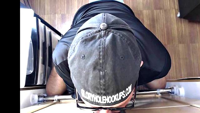 Gloryhole IR DILF barebacked by amateur till cum in mouth