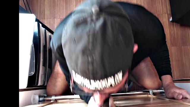 Gloryhole IR DILF barebacked by amateur till cum in mouth