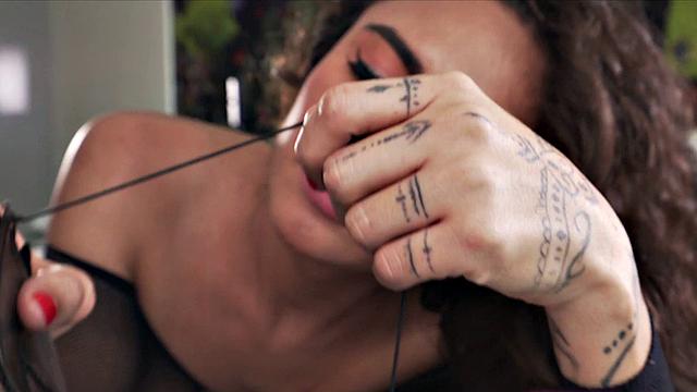 Watch this amateur brunette smoke and finger her tight asshole to orgasmic bliss