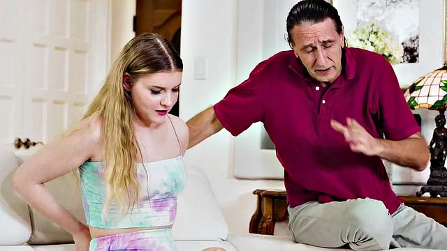 Greedy small titted 19yo blonde slut fucked by older cock