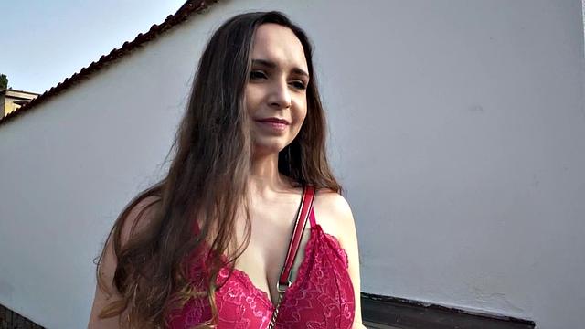 Picked up busty amateur pussypounded after titfuck