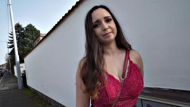 Picked up busty amateur pussypounded after titfuck