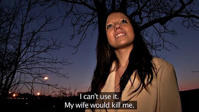 Hot Brunette Convinces Stranger To Bang Herself For A Lucky Job Title